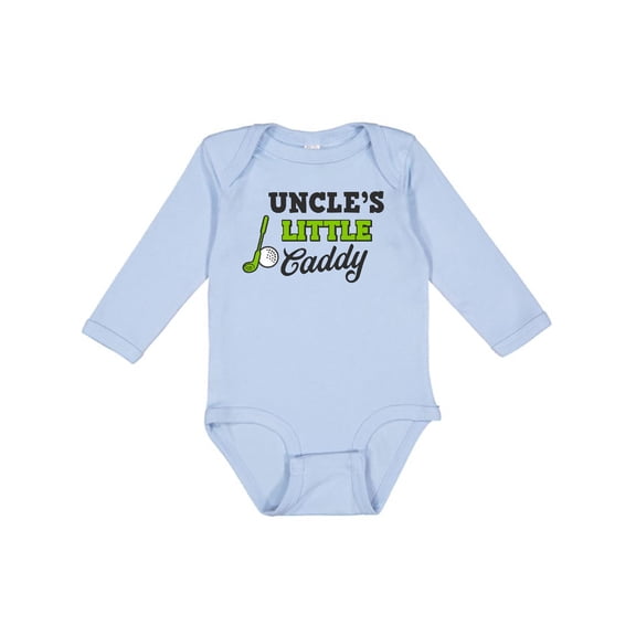 Inktastic Uncles Little Caddy with Golf Club and Ball Boys or Girls Long Sleeve Baby Bodysuit