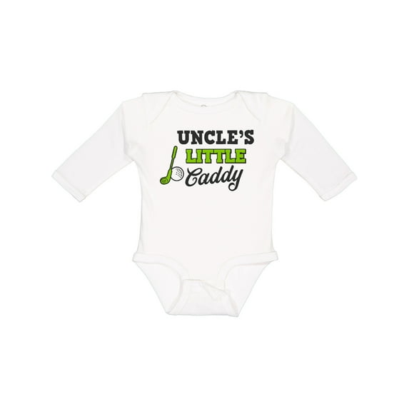 Inktastic Uncles Little Caddy with Golf Club and Ball Boys or Girls Long Sleeve Baby Bodysuit
