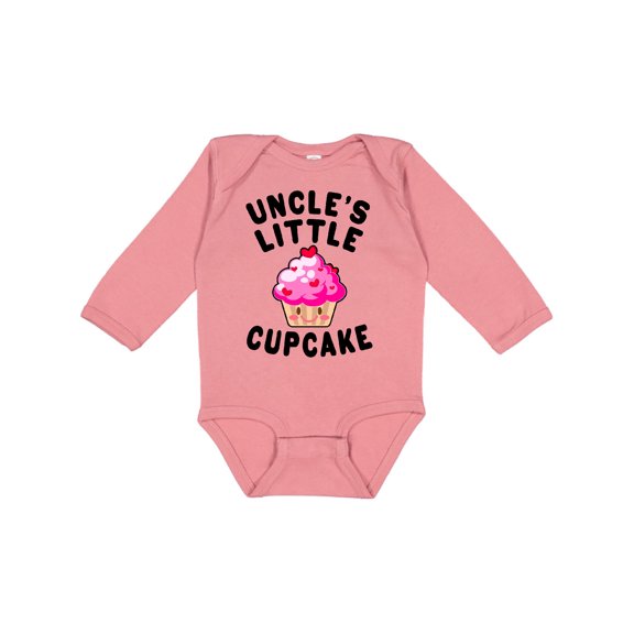 Inktastic Uncles Little Cupcake Girls Long Sleeve Baby Bodysuit