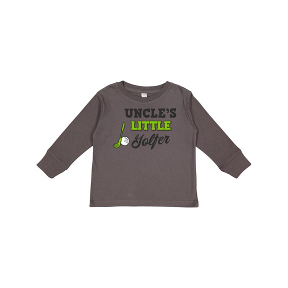 Inktastic Uncles Little Golfer with Golf Club and Ball Boys or Girls Long Sleeve Toddler T-Shirt