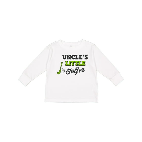 Inktastic Uncles Little Golfer with Golf Club and Ball Boys or Girls Long Sleeve Toddler T-Shirt