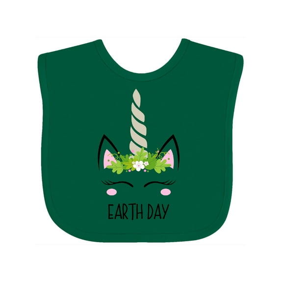 Inktastic Unicorn Earth Day Girls Baby Bib