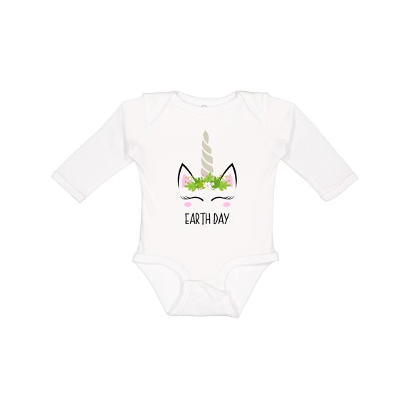 Inktastic Unicorn Earth Day Girls Long Sleeve Baby Bodysuit