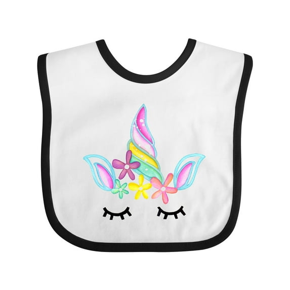 Inktastic Unicorn Face Girls Baby Bib
