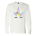 thumbnail image 1 of Inktastic Unicorn Face Long Sleeve T-Shirt, 1 of 5