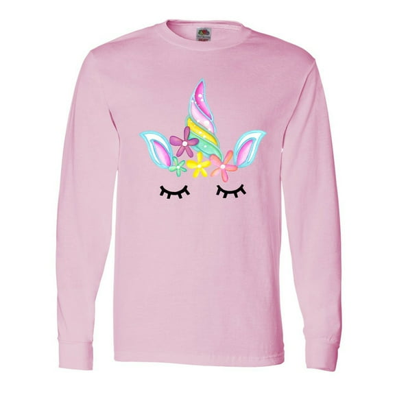 Inktastic Unicorn Face Long Sleeve T-Shirt