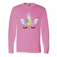 thumbnail image 1 of Inktastic Unicorn Face Long Sleeve T-Shirt, 1 of 5