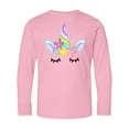 thumbnail image 1 of Inktastic Unicorn Face Long Sleeve Youth T-Shirt, 1 of 5
