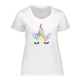 thumbnail image 1 of Inktastic Unicorn Face Women's Plus Size T-Shirt, 1 of 5