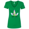 thumbnail image 1 of Inktastic Unicorn Face Women's V-Neck T-Shirt, 1 of 5