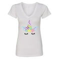 thumbnail image 1 of Inktastic Unicorn Face Women's V-Neck T-Shirt, 1 of 5