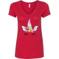 thumbnail image 1 of Inktastic Unicorn Face Women's V-Neck T-Shirt, 1 of 5