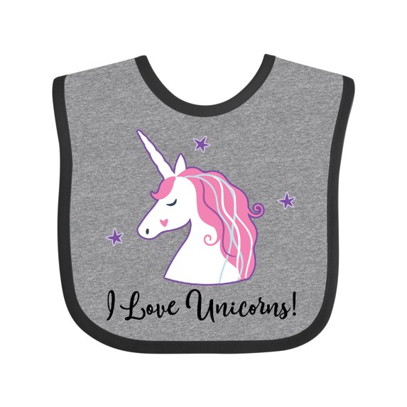 Inktastic Unicorn Girls Cute Fantasy Girls Baby Bib