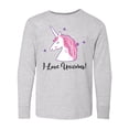 thumbnail image 1 of Inktastic Unicorn Girls Cute Fantasy Long Sleeve Youth T-Shirt, 1 of 5