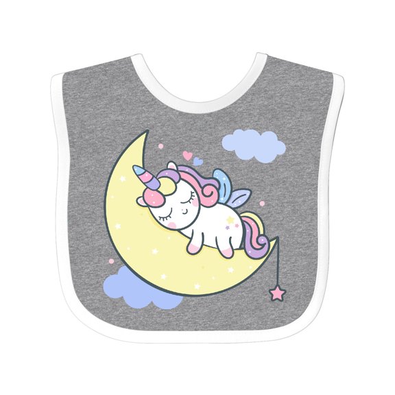 Inktastic Unicorn Moon Girls Baby Bib
