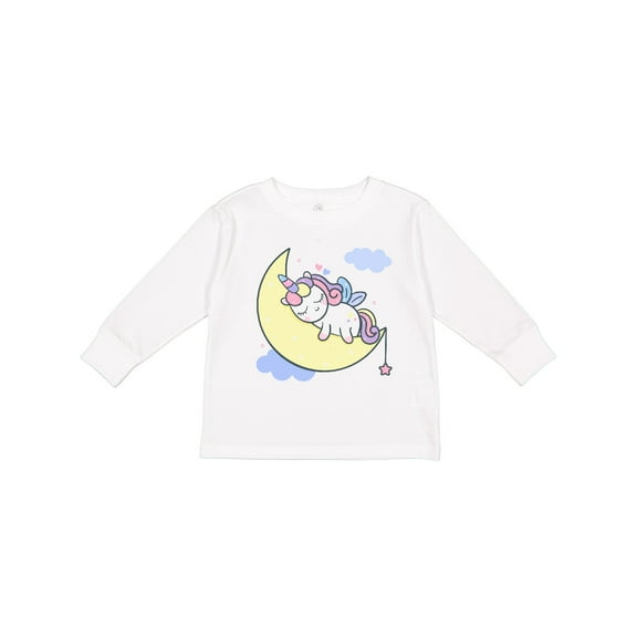 Inktastic Unicorn Moon Girls Long Sleeve Toddler T-Shirt