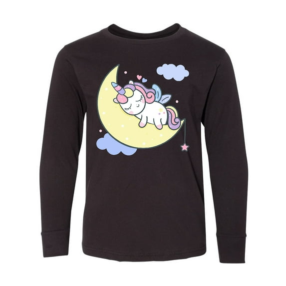 Inktastic Unicorn Moon Long Sleeve Youth T-Shirt