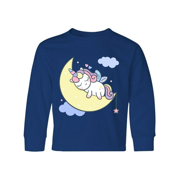Inktastic Unicorn Moon Long Sleeve Youth T-Shirt