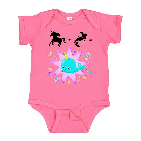 Inktastic Unicorn Plus Mermaid Equals Narwhal- cute Boys or Girls Baby Bodysuit