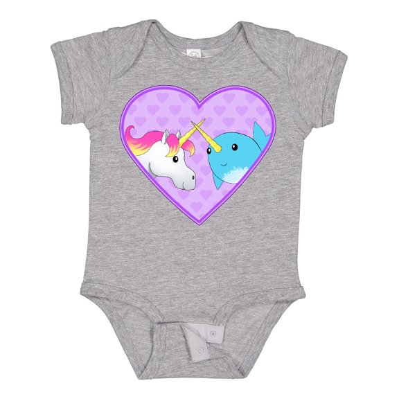 Inktastic Unicorn and narwhal cute couple Boys or Girls Baby Bodysuit