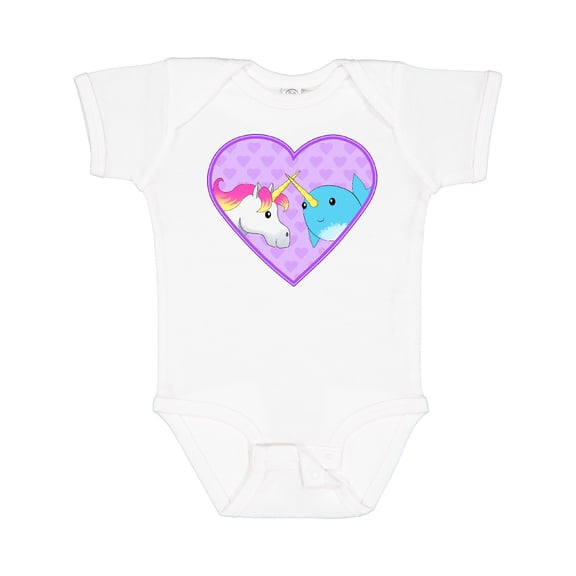 Inktastic Unicorn and narwhal cute couple Boys or Girls Baby Bodysuit
