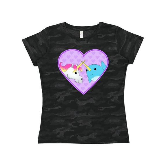Inktastic Unicorn and Narwhal Cute Couple Women's T-Shirt
