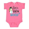 thumbnail image 1 of Inktastic Up to Snow Good with Snowman and Snowflakes Boys or Girls Baby Bodysuit, 1 of 5