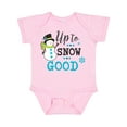 thumbnail image 1 of Inktastic Up to Snow Good with Snowman and Snowflakes Boys or Girls Baby Bodysuit, 1 of 5