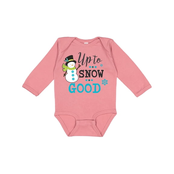 Inktastic Up to Snow Good with Snowman and Snowflakes Boys or Girls Long Sleeve Baby Bodysuit