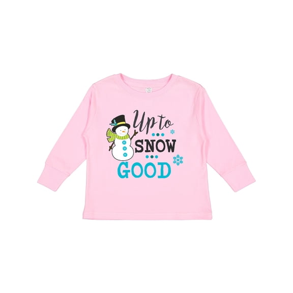 Inktastic Up to Snow Good with Snowman and Snowflakes Boys or Girls Long Sleeve Toddler T-Shirt
