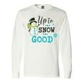 thumbnail image 1 of Inktastic Up to Snow Good with Snowman and Snowflakes Long Sleeve T-Shirt, 1 of 5