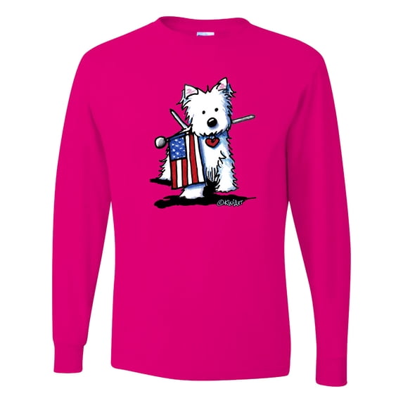 Inktastic Us Flag Westie Long Sleeve T-Shirt
