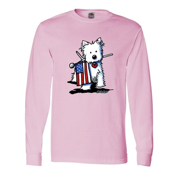 Inktastic Us Flag Westie Long Sleeve T-Shirt