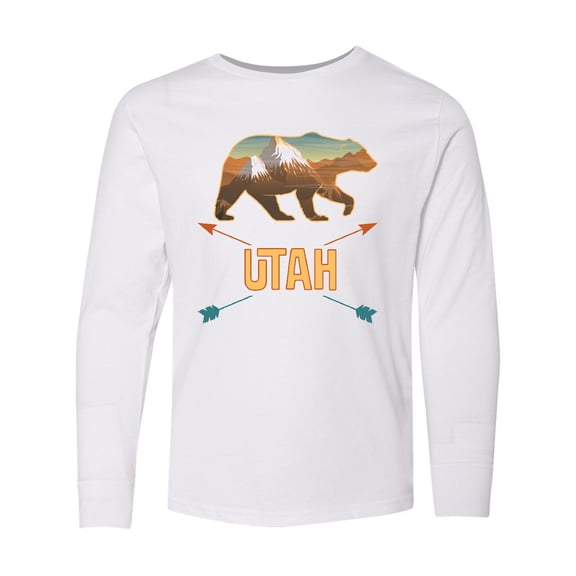 Inktastic Utah Vacation Bear Silhouette Long Sleeve Youth T-Shirt
