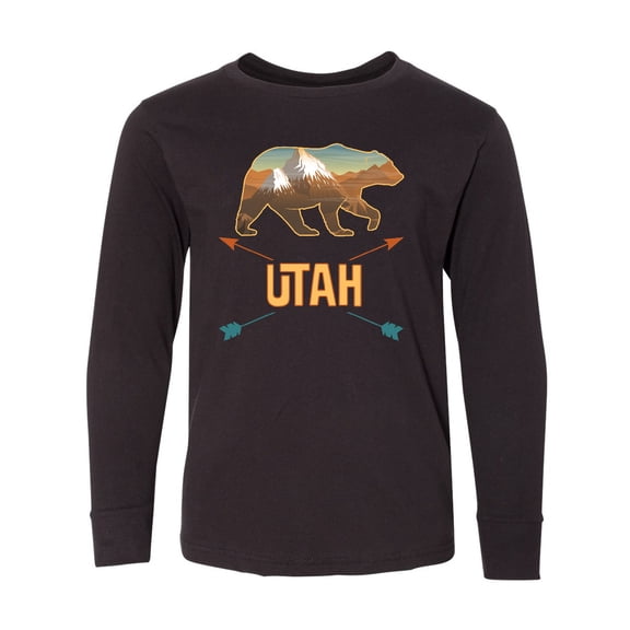 Inktastic Utah Vacation Bear Silhouette Long Sleeve Youth T-Shirt