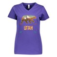 thumbnail image 1 of Inktastic Utah Vacation Bear Silhouette Women's V-Neck T-Shirt, 1 of 5
