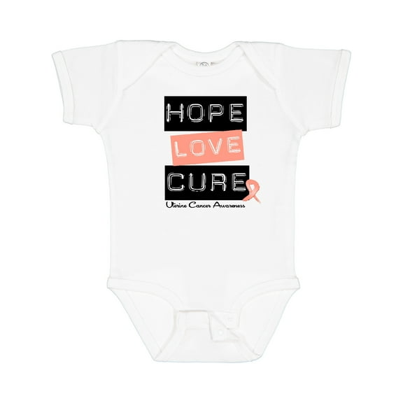 Inktastic Uterine Cancer Hope Love Cure Boys or Girls Baby Bodysuit