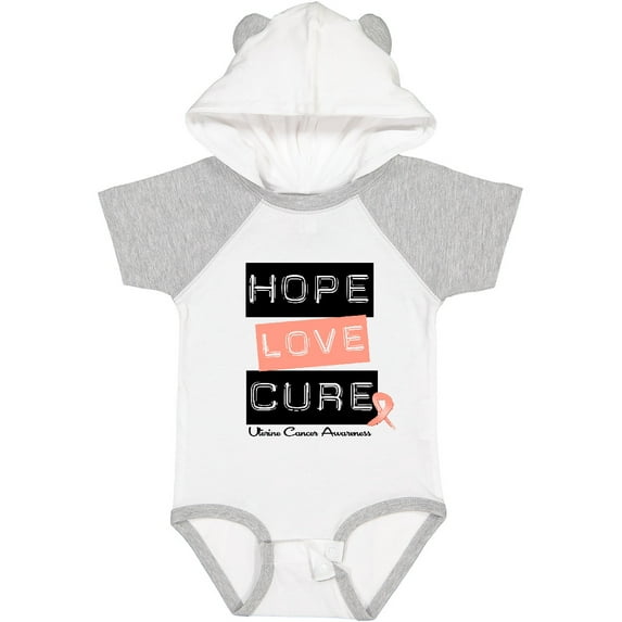 Inktastic Uterine Cancer Hope Love Cure Boys or Girls Baby Bodysuit