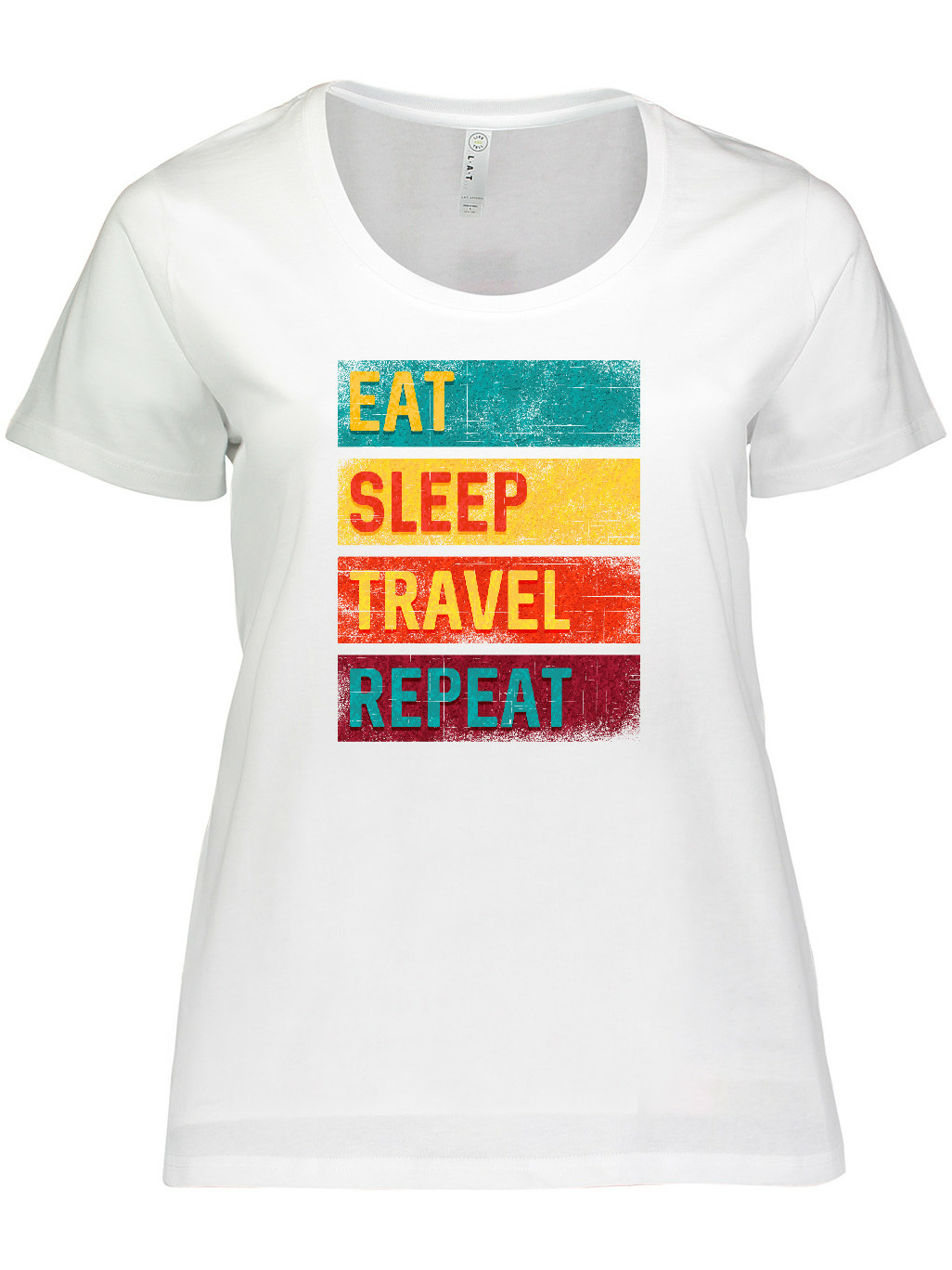 Inktastic Vacation Eat Sleep Travel Repeat Women's Plus Size T-Shirt - image 1 of 4