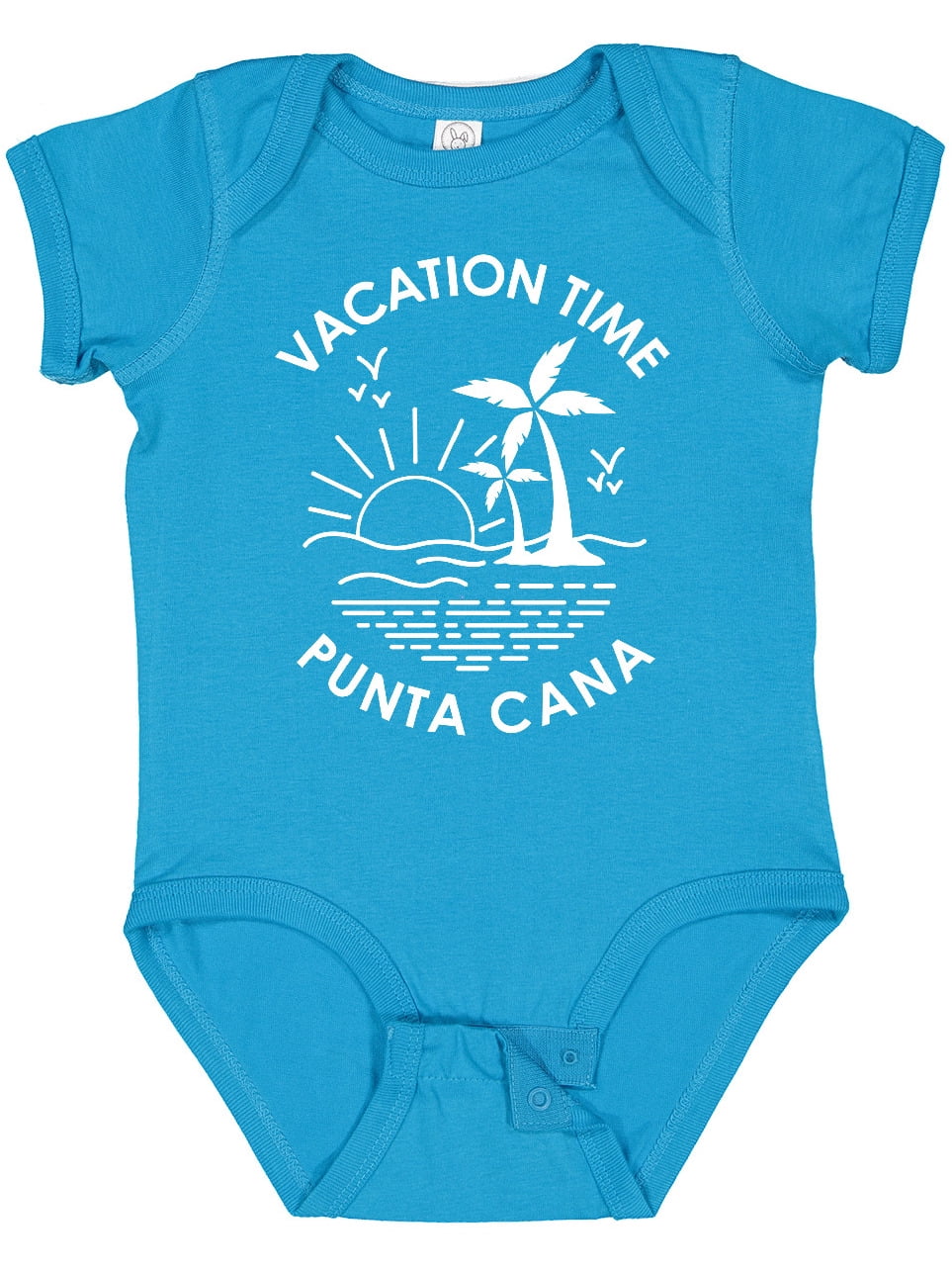 "Coastal Vibes" Tropical Vacation Quote Baby T-Shirt – Palm Tree Sunset Design, 100% Cotton