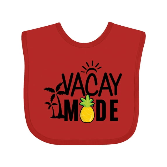 Inktastic Vacay Mode with Palm Trees Sun and Pineapple Boys or Girls Baby Bib