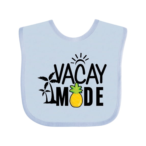 Inktastic Vacay Mode with Palm Trees Sun and Pineapple Boys or Girls Baby Bib