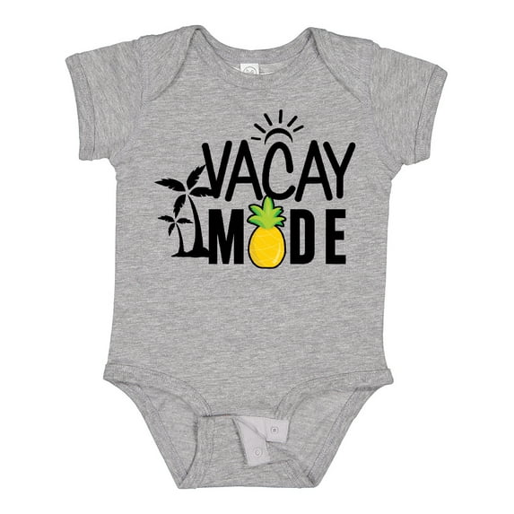 Inktastic Vacay Mode with Palm Trees Sun and Pineapple Boys or Girls Baby Bodysuit
