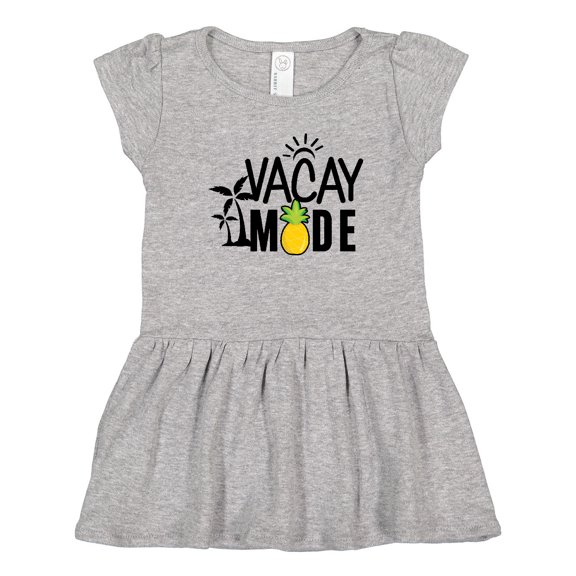 Inktastic Vacay Mode with Palm Trees Sun and Pineapple Girls Toddler Dress