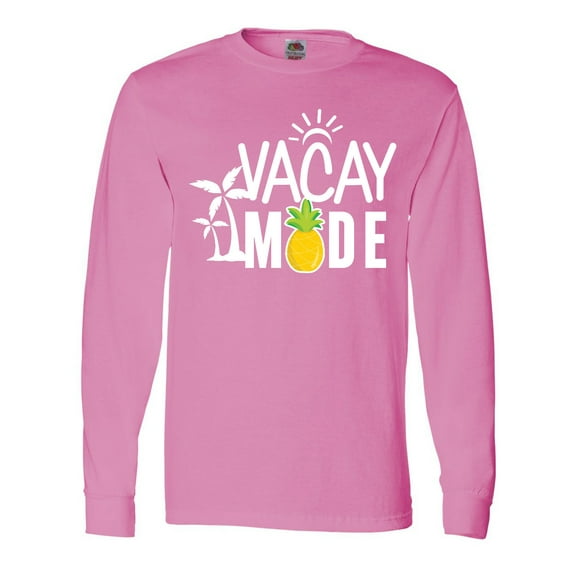 Inktastic Vacay Mode with Palm Trees Sun and Pineapple Long Sleeve T-Shirt