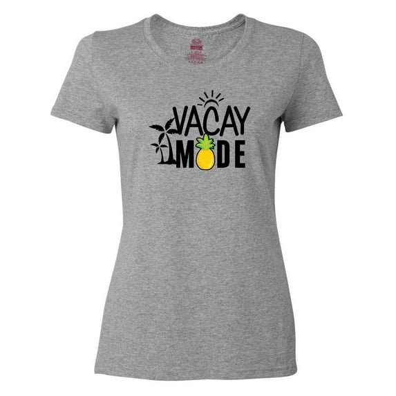 Inktastic Vacay Mode with Palm Trees Sun and Pineapple Women's T-Shirt