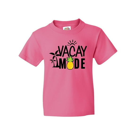Inktastic Vacay Mode with Palm Trees Sun and Pineapple Youth T-Shirt