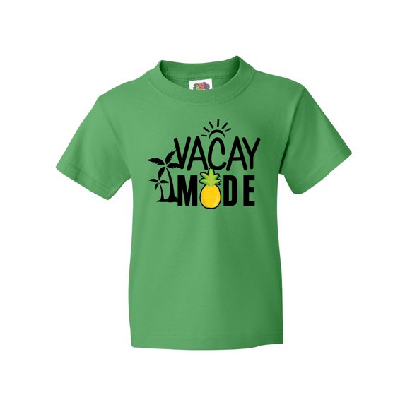 Inktastic Vacay Mode with Palm Trees Sun and Pineapple Youth T-Shirt