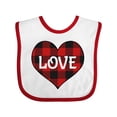 thumbnail image 1 of Inktastic Valentine Buffalo Plaid Love Boys or Girls Baby Bib, 1 of 4