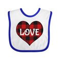 thumbnail image 1 of Inktastic Valentine Buffalo Plaid Love Boys or Girls Baby Bib, 1 of 4